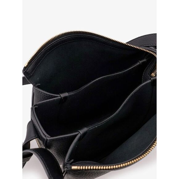 Burberry Women Hammered Leather Crossbody Bag With Logo Patch - Picture 4 of 5